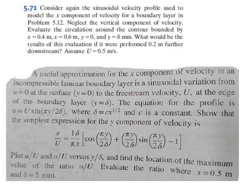 Solved 5.71 Consider again the sinusoidal velocity profile | Chegg.com