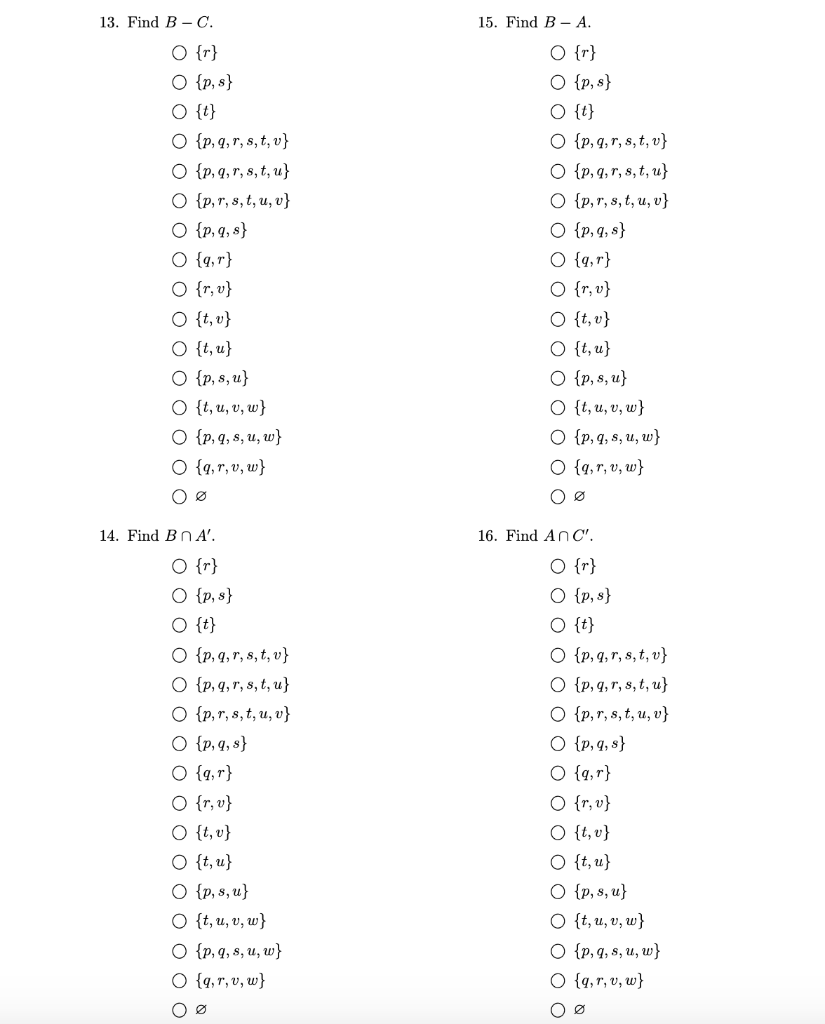 Solved October 1 Definitions 1 1 Set Operations Let Chegg Com