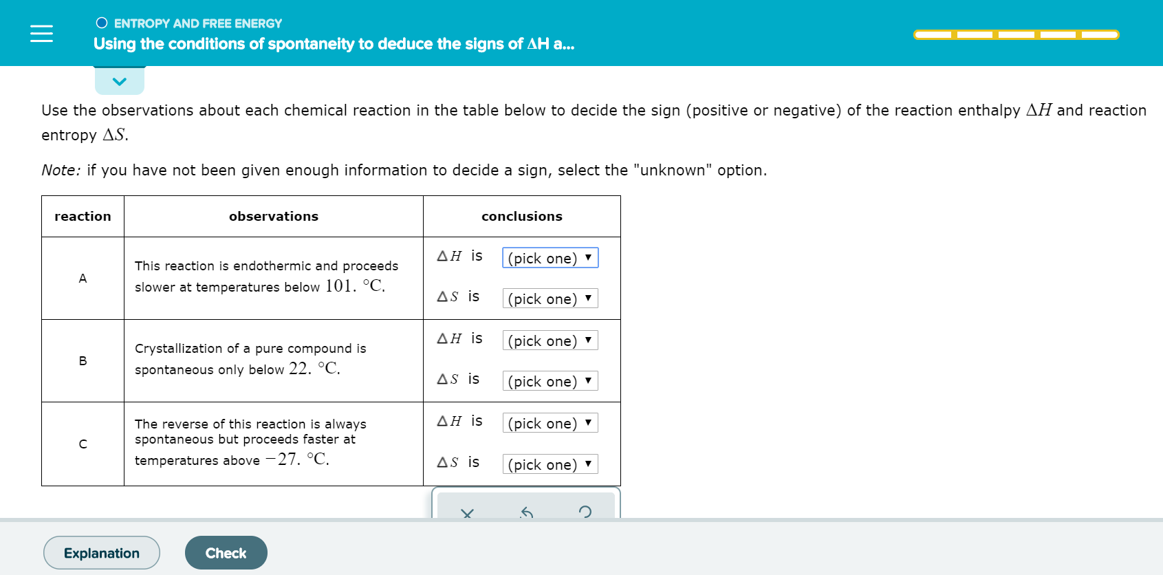 Solved O ENTROPY AND FREE ENERGY Using the conditions of | Chegg.com