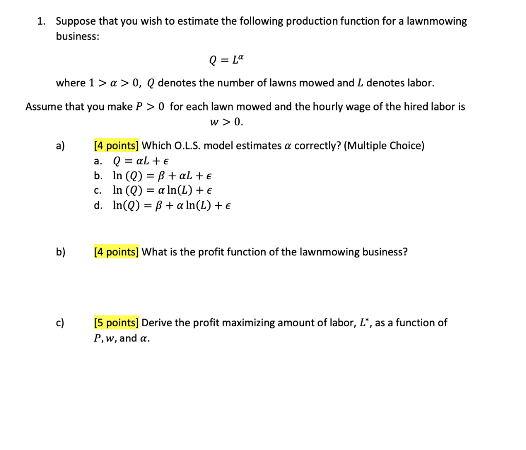 Solved 1 Suppose That You Wish To Estimate The Following Chegg Com