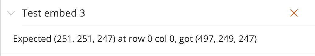 Solved Test recover 1 Expected (128,192,192) at row 0 col 0 | Chegg.com