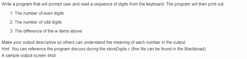 Solved Write a program that will prompt user and read a | Chegg.com