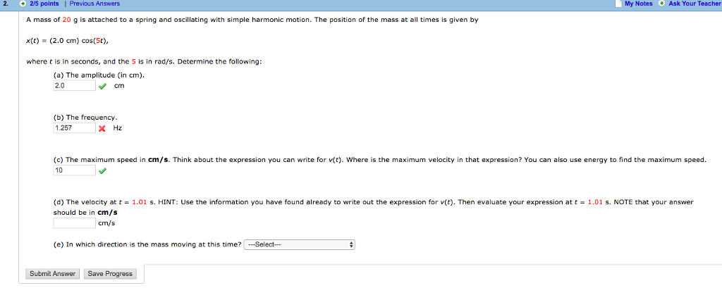 Solved 2. 2/5 points | Previous Answers My Notes Ask Your | Chegg.com