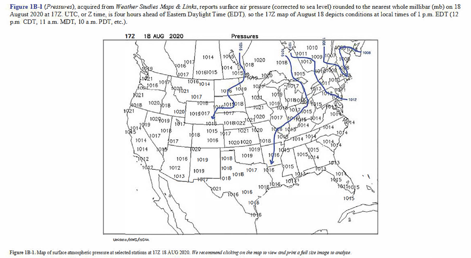 Solved Figure 1B-1 (Pressures), Acquired From Weather | Chegg.com