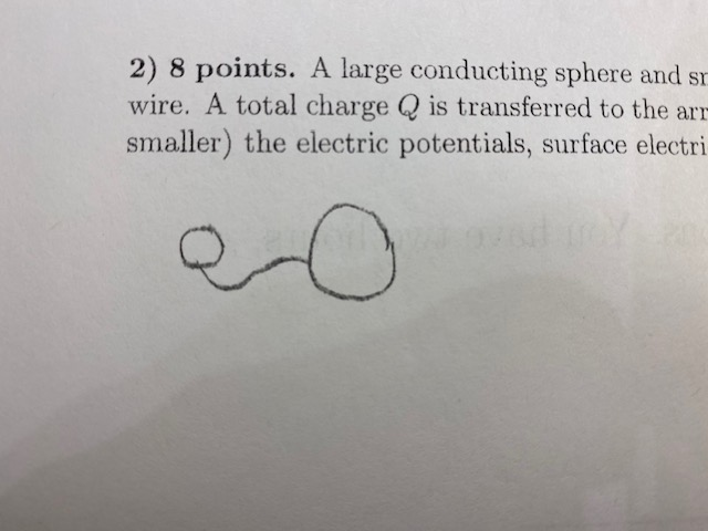 Solved A Large Conducting Sphere And Small Conducting Sphere | Chegg.com