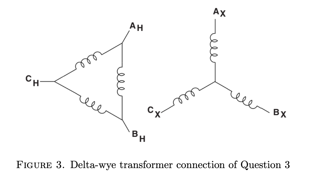 Solved A delta-wye connected transformer is shown in | Chegg.com