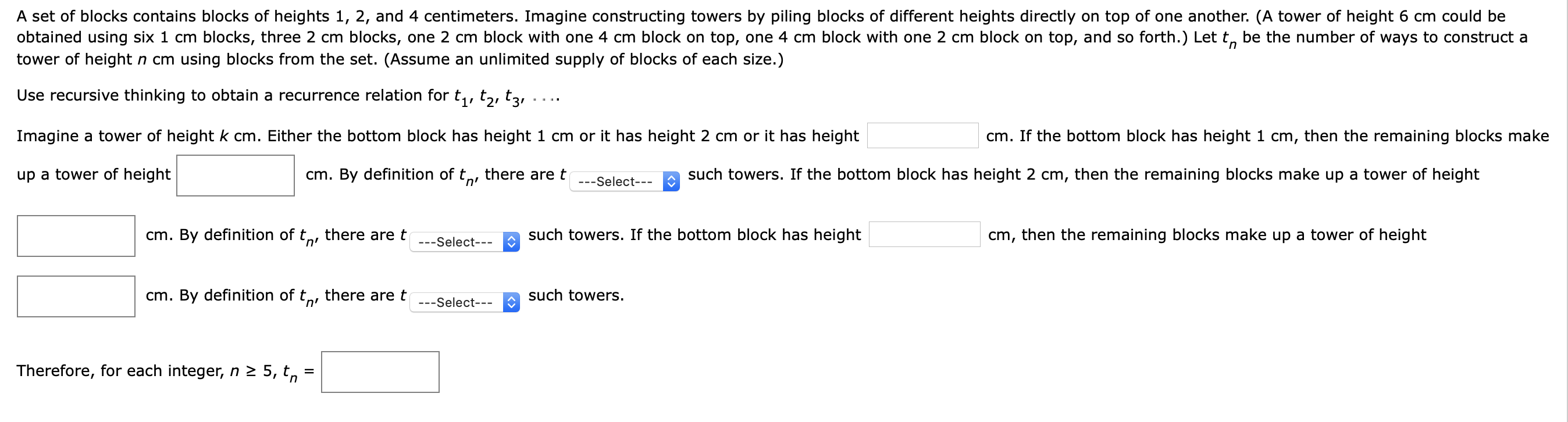 Solved A set of blocks contains blocks of heights 1, 2, and