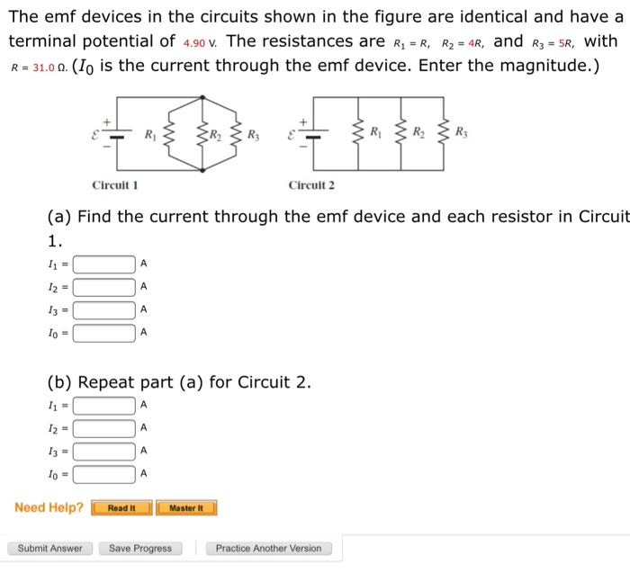 Solved The emf devices in the circuits shown in the figure | Chegg.com