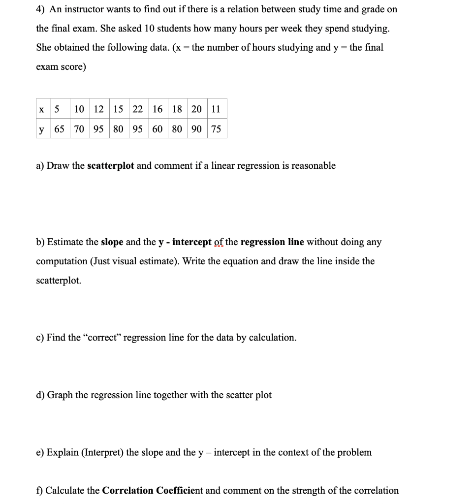 Solved What is the predicted score for a student who studied | Chegg.com