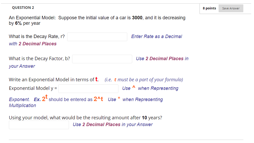 Solved An Exponential Model: Suppose the initial value of a | Chegg.com