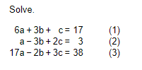 Solved Solve 6a 3b C 17a 3b 2c 317a 2b 3c 38 Chegg Solved Solve 6a 3b C 17a 3b 2c 317a 2b 3c 38 Chegg