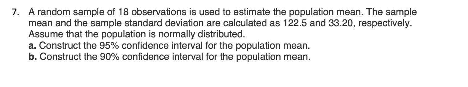 Solved A random sample of 18 observations is used to | Chegg.com
