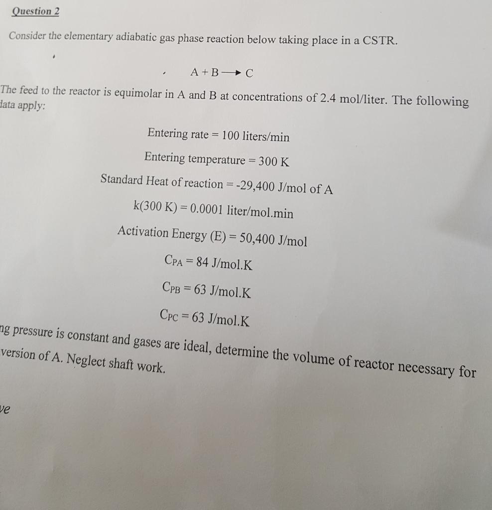 Solved Question 2 Consider the elementary adiabatic gas | Chegg.com
