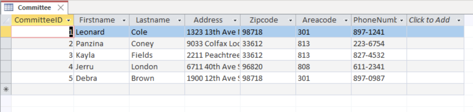 Solved Use the Committee table and create a query that | Chegg.com