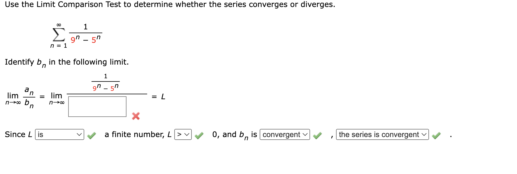 Solved Use the Limit Comparison Test to determine whether | Chegg.com