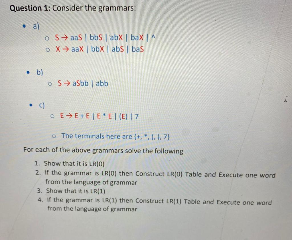 Bottom Up Technique Of Syntax Analyzer Lr 0 And L Chegg Com