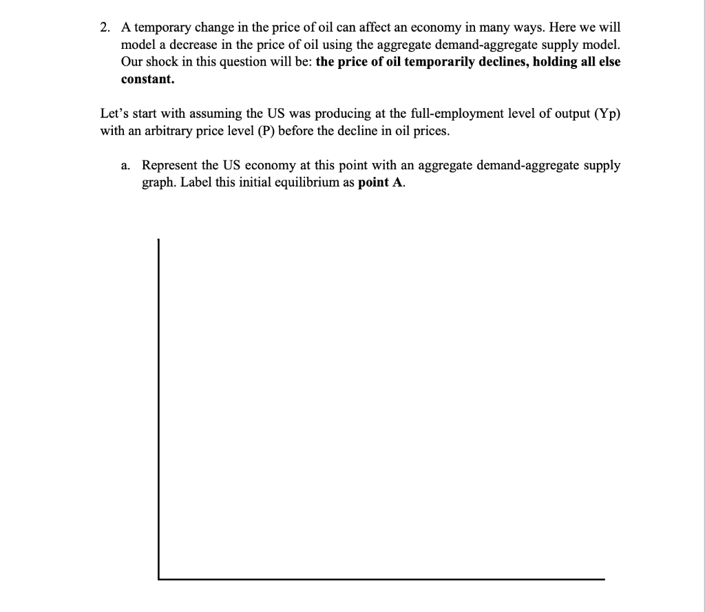 Solved 2. A temporary change in the price of oil can affect | Chegg.com