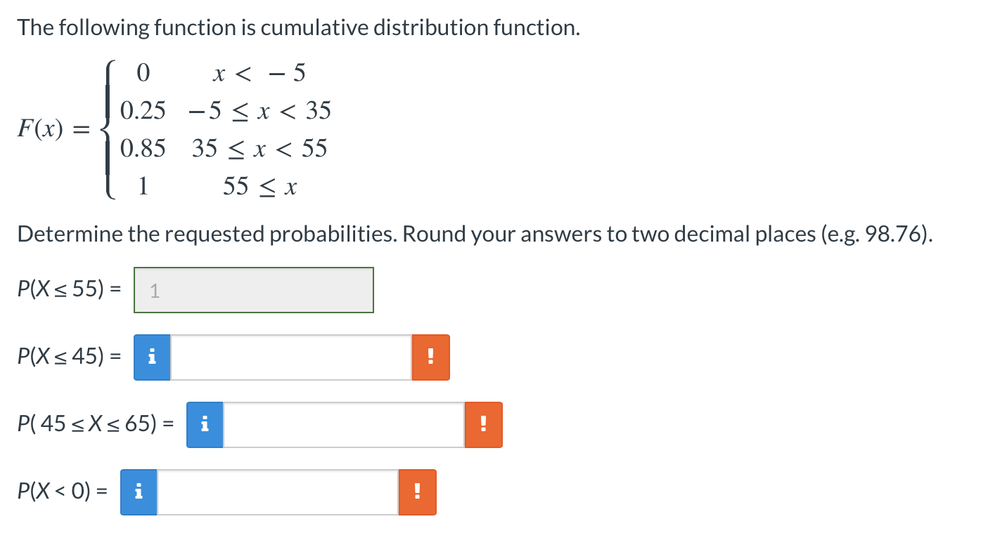 Solved The following function is cumulative distribution | Chegg.com