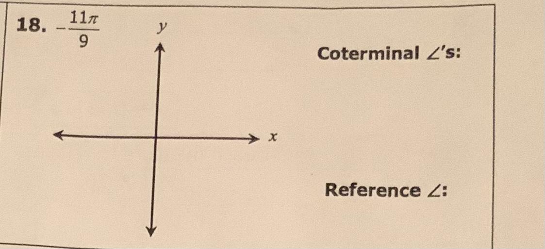 Coterminal \( \angle \) s: Reference \( \angle \) :