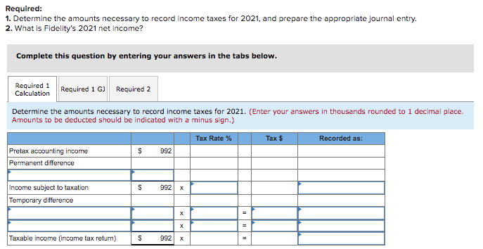 Solved For the year ended December 31, 2021, Fidelity | Chegg.com