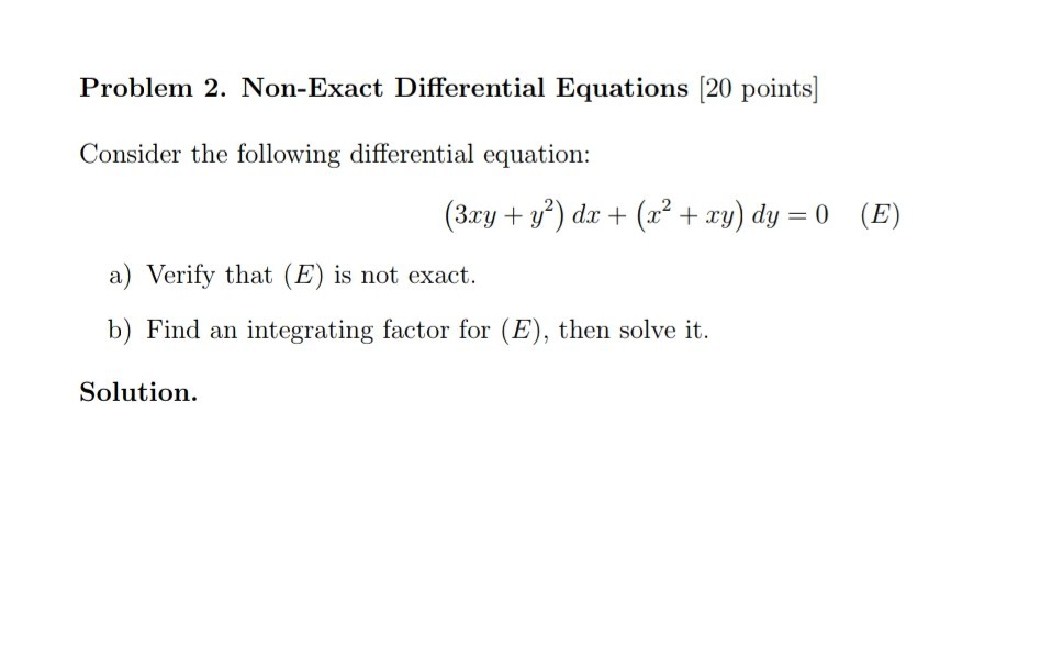 solved-problem-2-non-exact-differential-equations-20-chegg