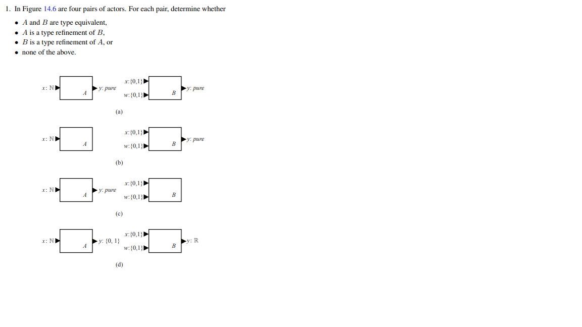 Solved 1. In Figure 14.6 are four pairs of actors. For each | Chegg.com