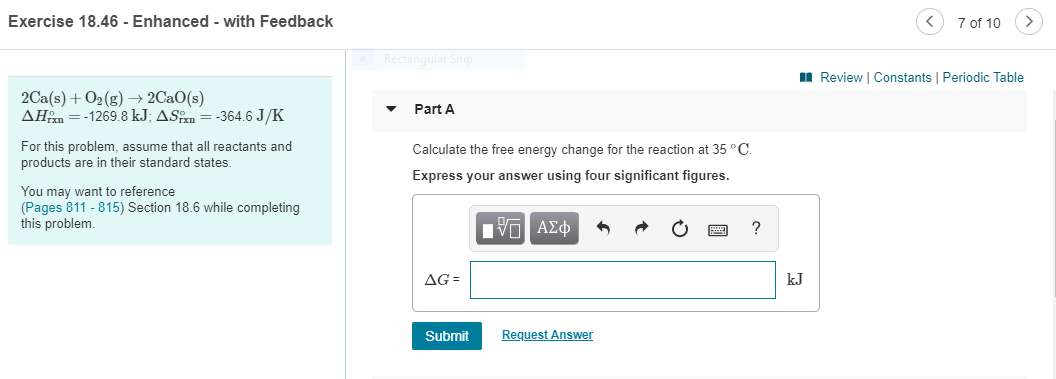 Solved Exercise 18.46 - Enhanced - with Feedback 7 of 10 > A | Chegg.com