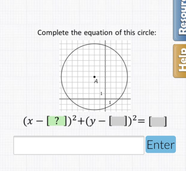 Solved Complete the equation of this circle: Enter | Chegg.com