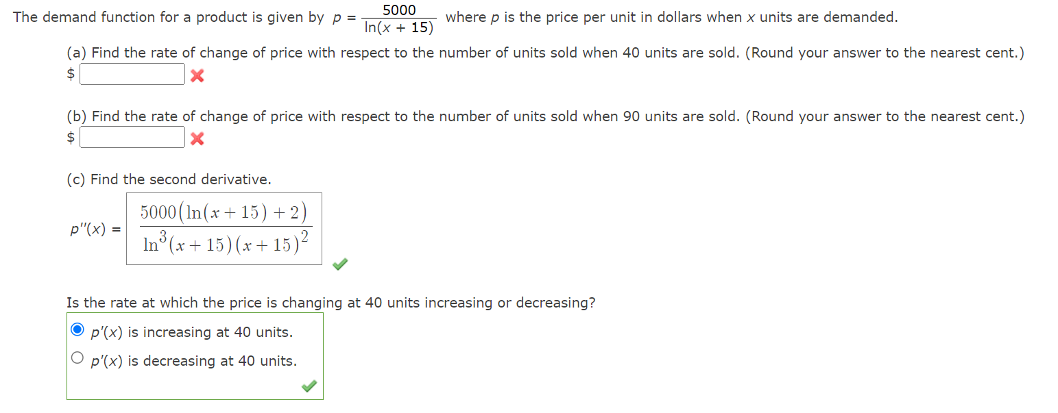 Solved Demand Function For A Product Is Given By | Chegg.com