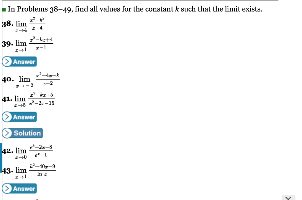 Solved . In Problems 38–49, find all values for the constant | Chegg.com