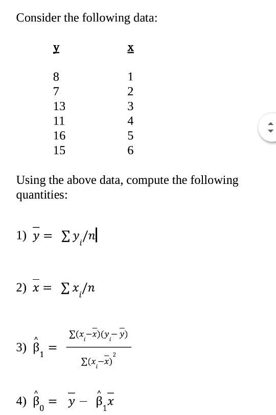 Solved Consider The Following Data Using The Above Data 8792