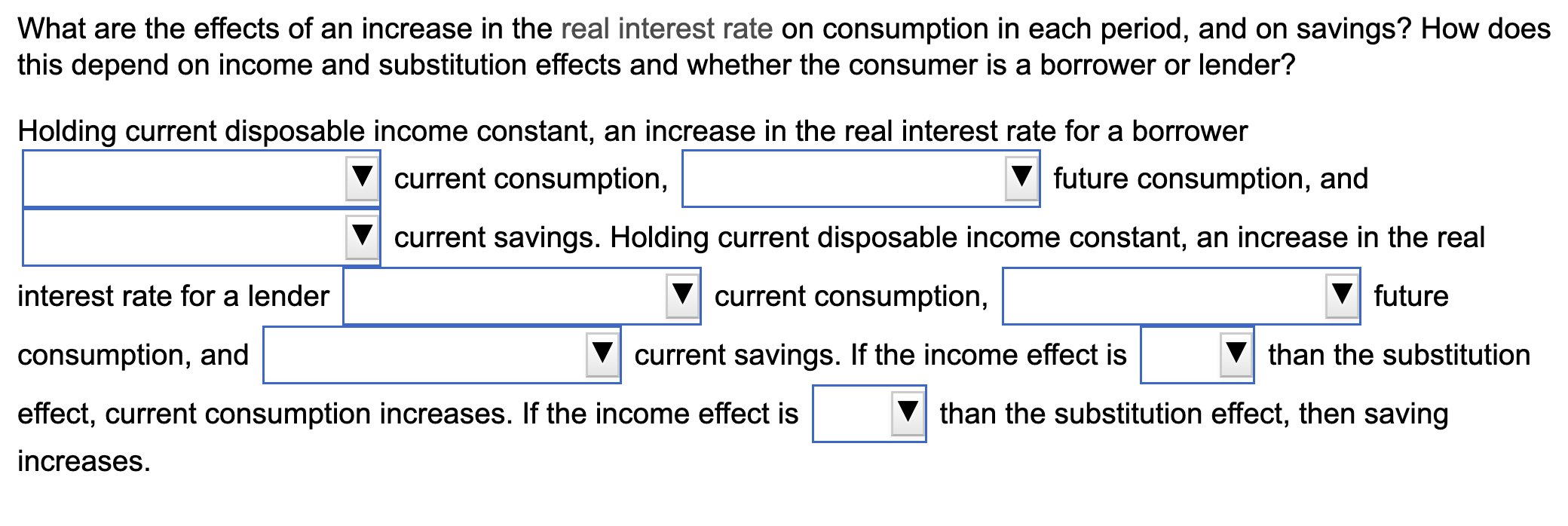 Solved What are the effects of an increase in the real | Chegg.com