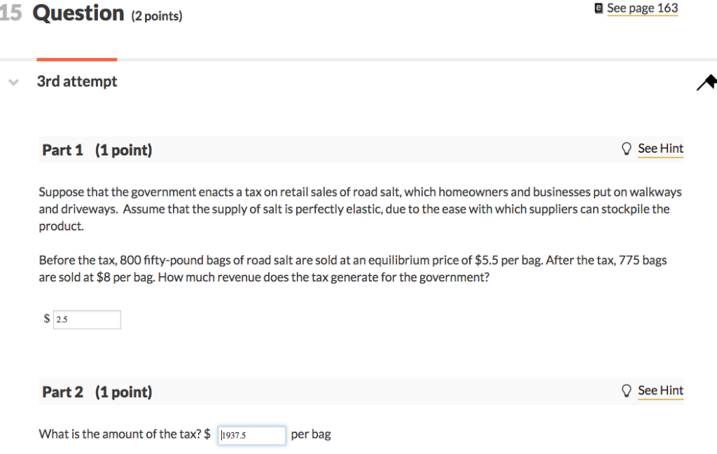 Solved 15 Question (2 points) e See page 163 3rd attempt | Chegg.com