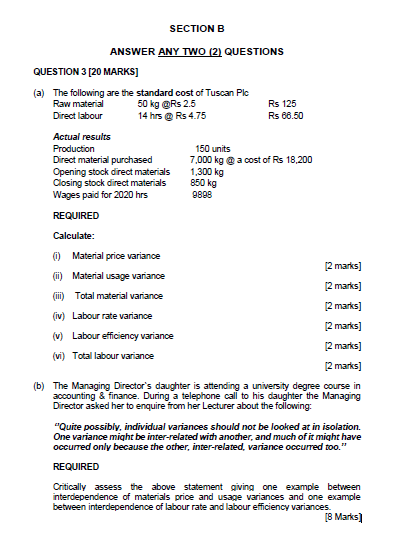 Solved SECTION B ANSWER ANY TWO (2) QUESTIONS QUESTION 3 [20 | Chegg.com