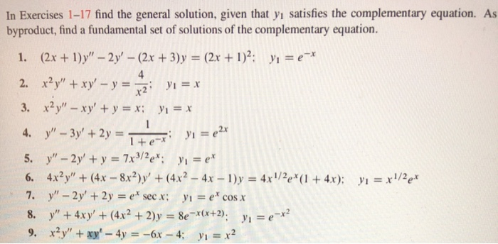 Solved In Exercises 1 17 Find The General Solution Given Chegg Com