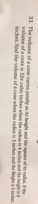 volume of cone with different radius