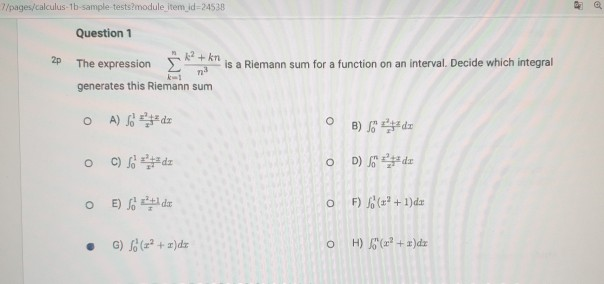 Solved /pages/calculus-1b-sample Tests?module_item_id=24538 | Chegg.com