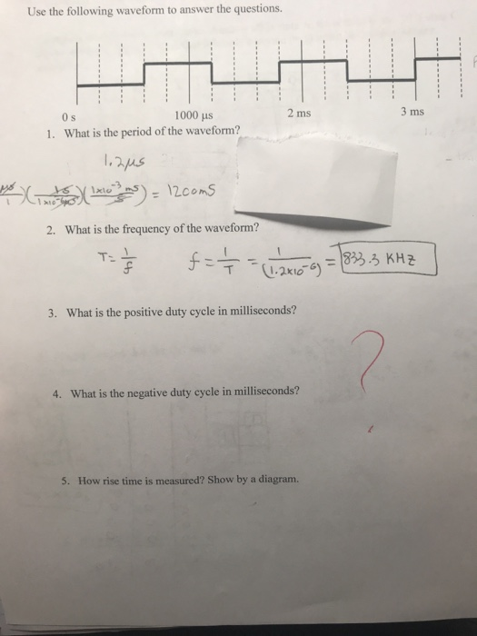Solved Use the following waveform to answer the questions. | Chegg.com