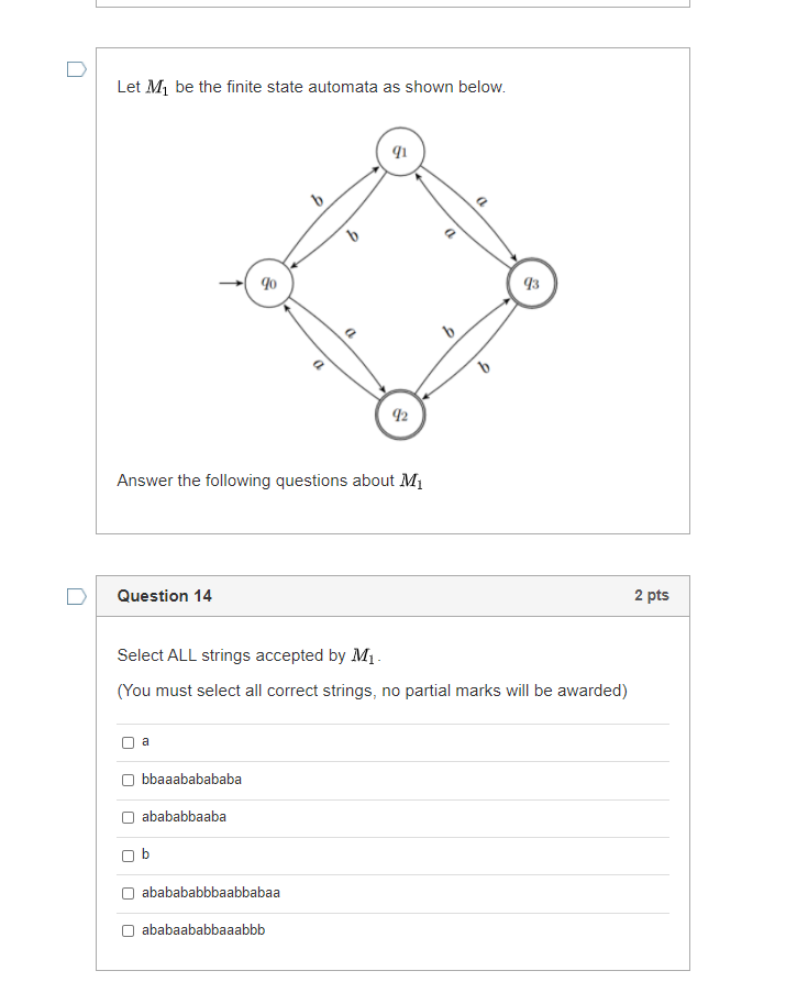 Solved Let My Be The Finite State Automata As Shown Below. | Chegg.com