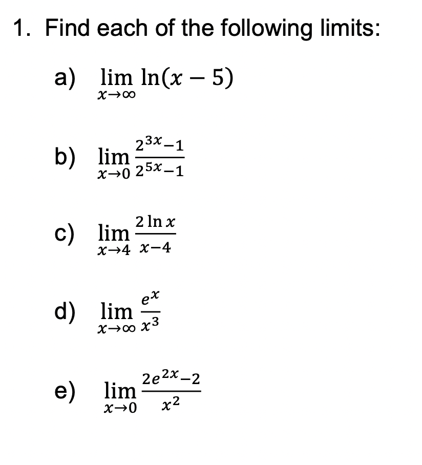solved-1-find-each-of-the-following-limits-a-lim-ln-x-chegg
