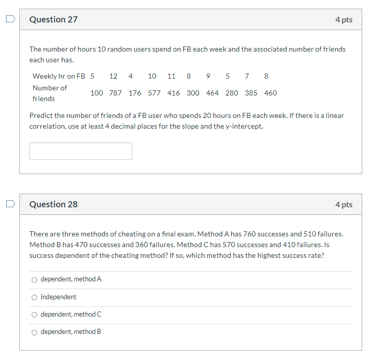 Solved Question 22 4 pts A simple random sample of 50 | Chegg.com
