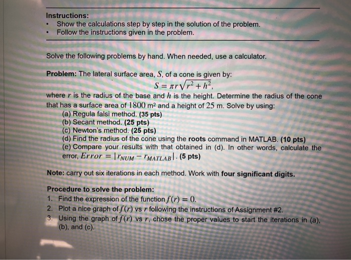 Solved Instructions: Show the calculations step by step in | Chegg.com
