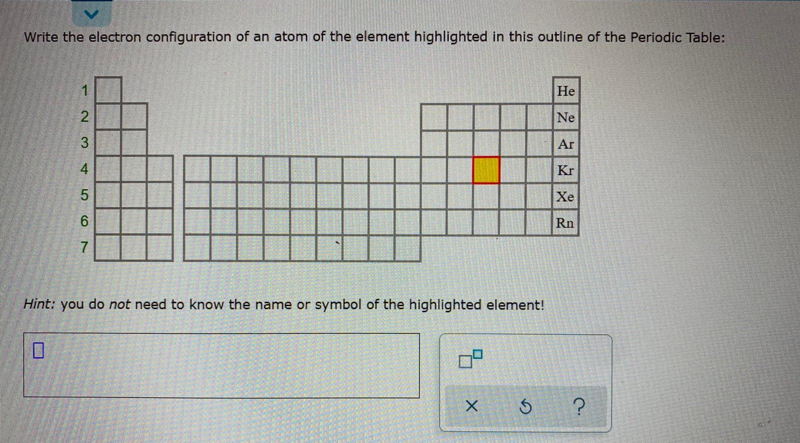 Solved Write the electron configuration of an atom of the | Chegg.com