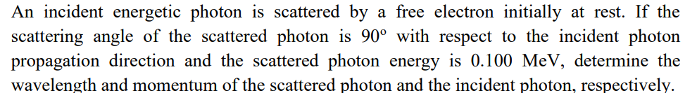 Solved An incident energetic photon is scattered by a free | Chegg.com