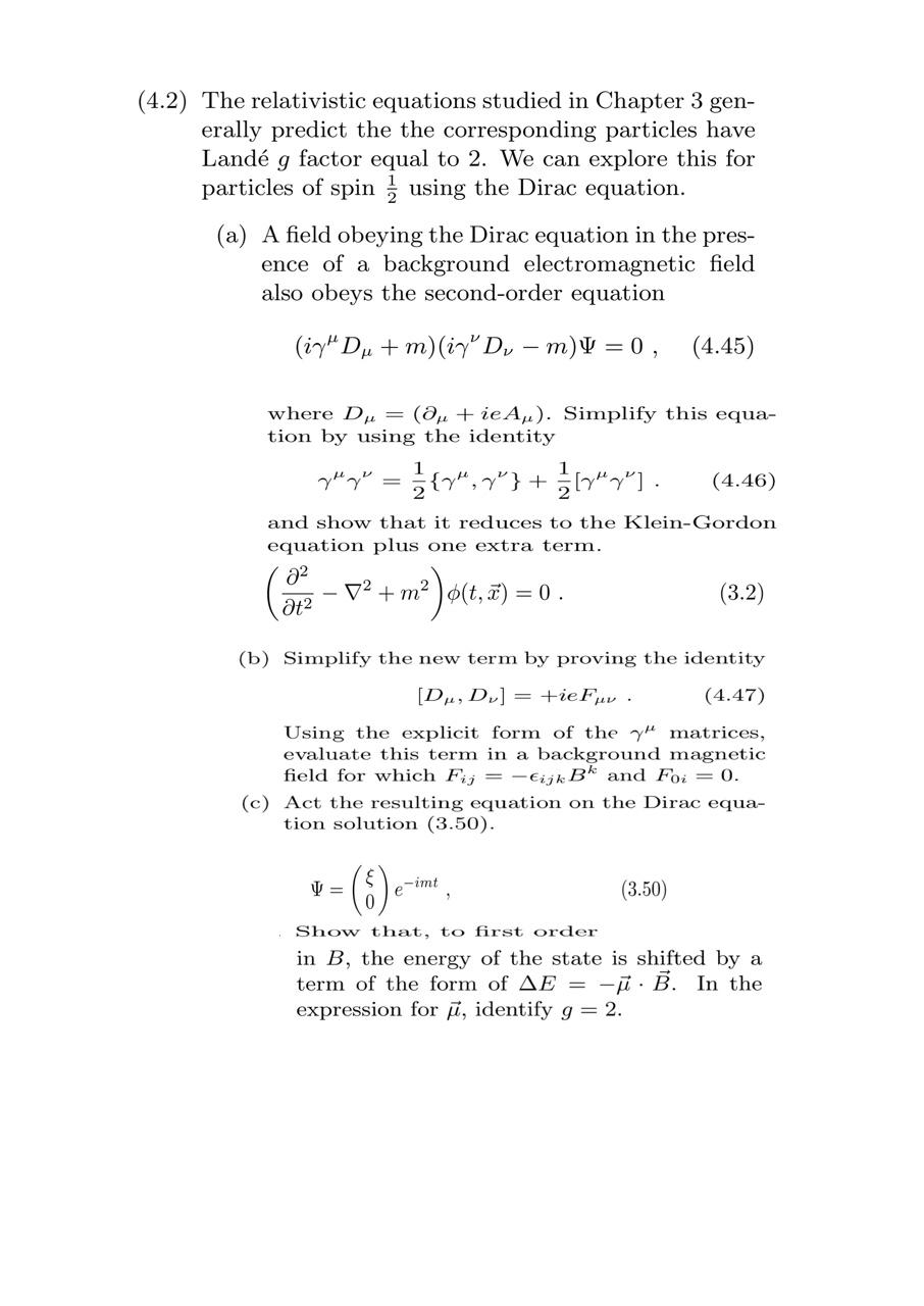 (4.2) The relativistic equations studied in Chapter 3 | Chegg.com