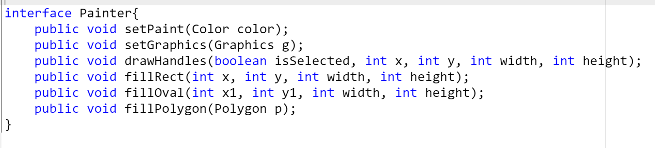 interface Painter{ public void setPaint(Color color); | Chegg.com