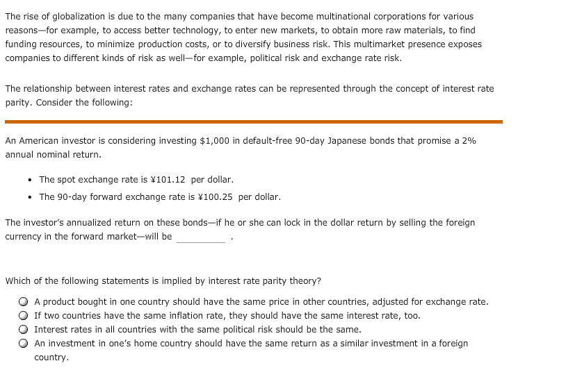 Solved The Rise Of Globalization Is Due To The Many | Chegg.com