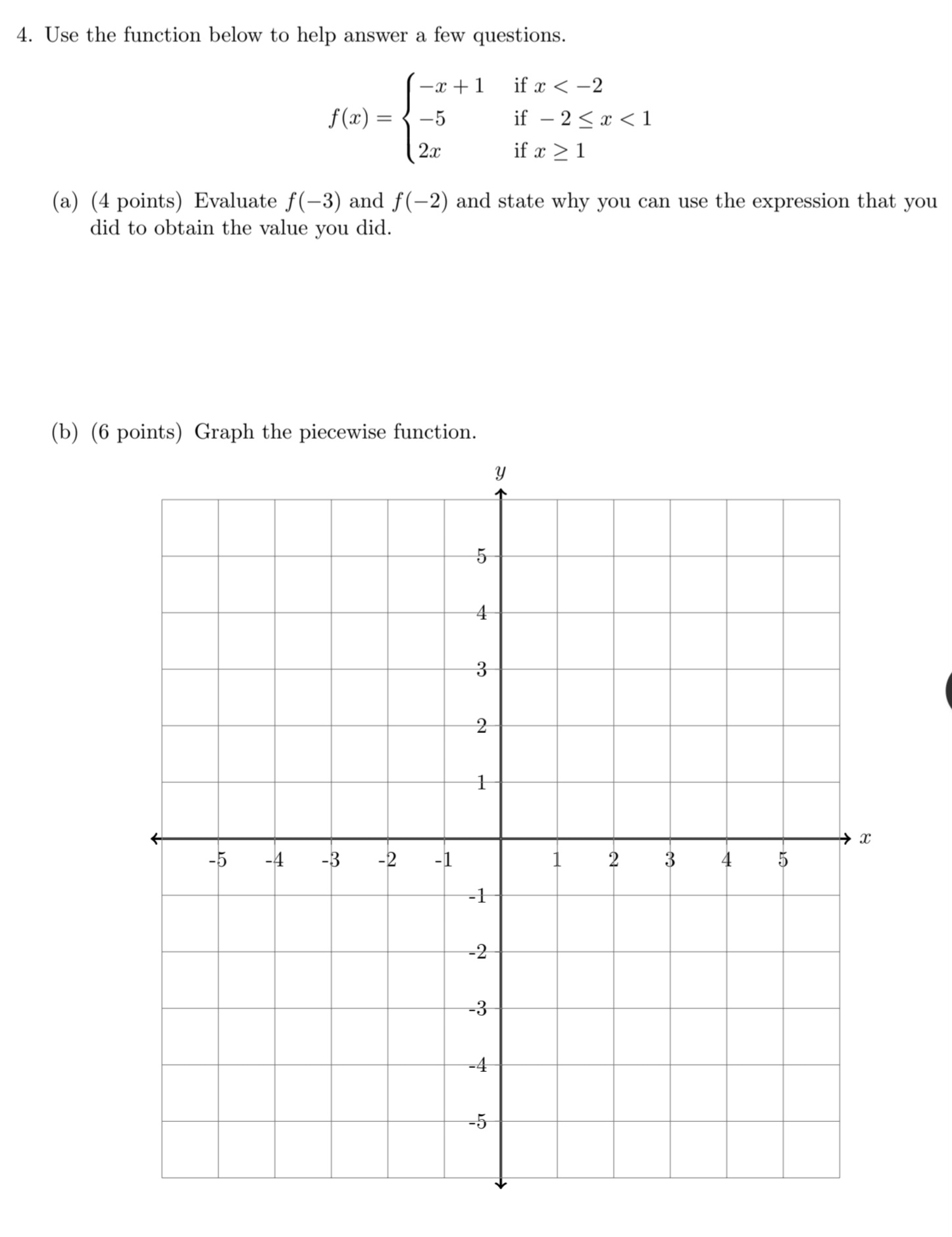 Solved 4. Use the function below to help answer a few | Chegg.com