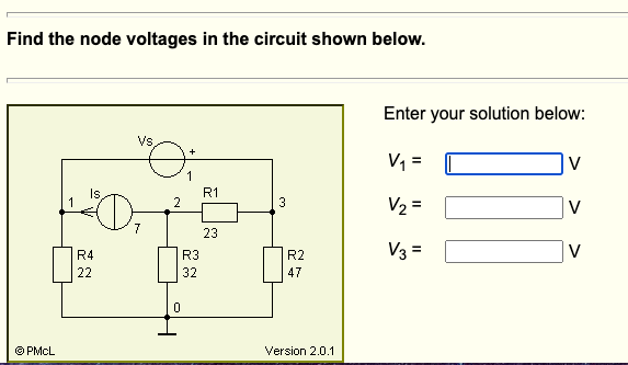 Solved Find the node voltages in the circuit shown below. | Chegg.com