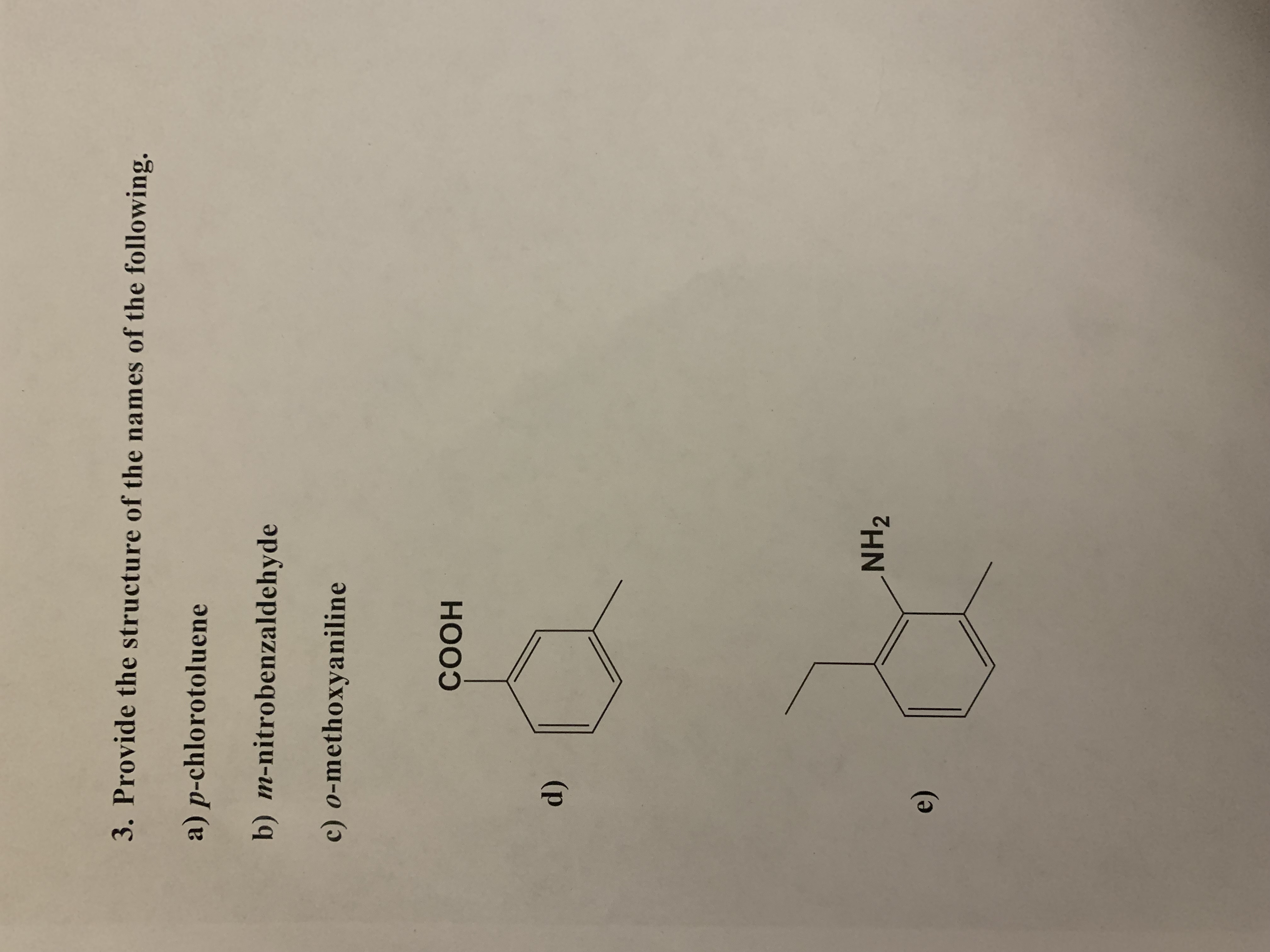 Solved Provide The Structure Or Names For The Following | Chegg.com